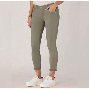 Democracy Green "Ab" Solution Straight Leg Ankle Crop Pants Work Trousers Sz 18